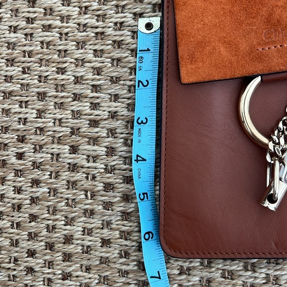 CHLOE Faye Brown Bag with Gold Ring 24 inch drop Mini in Brown calfskin/ suede - Picture 10 of 12